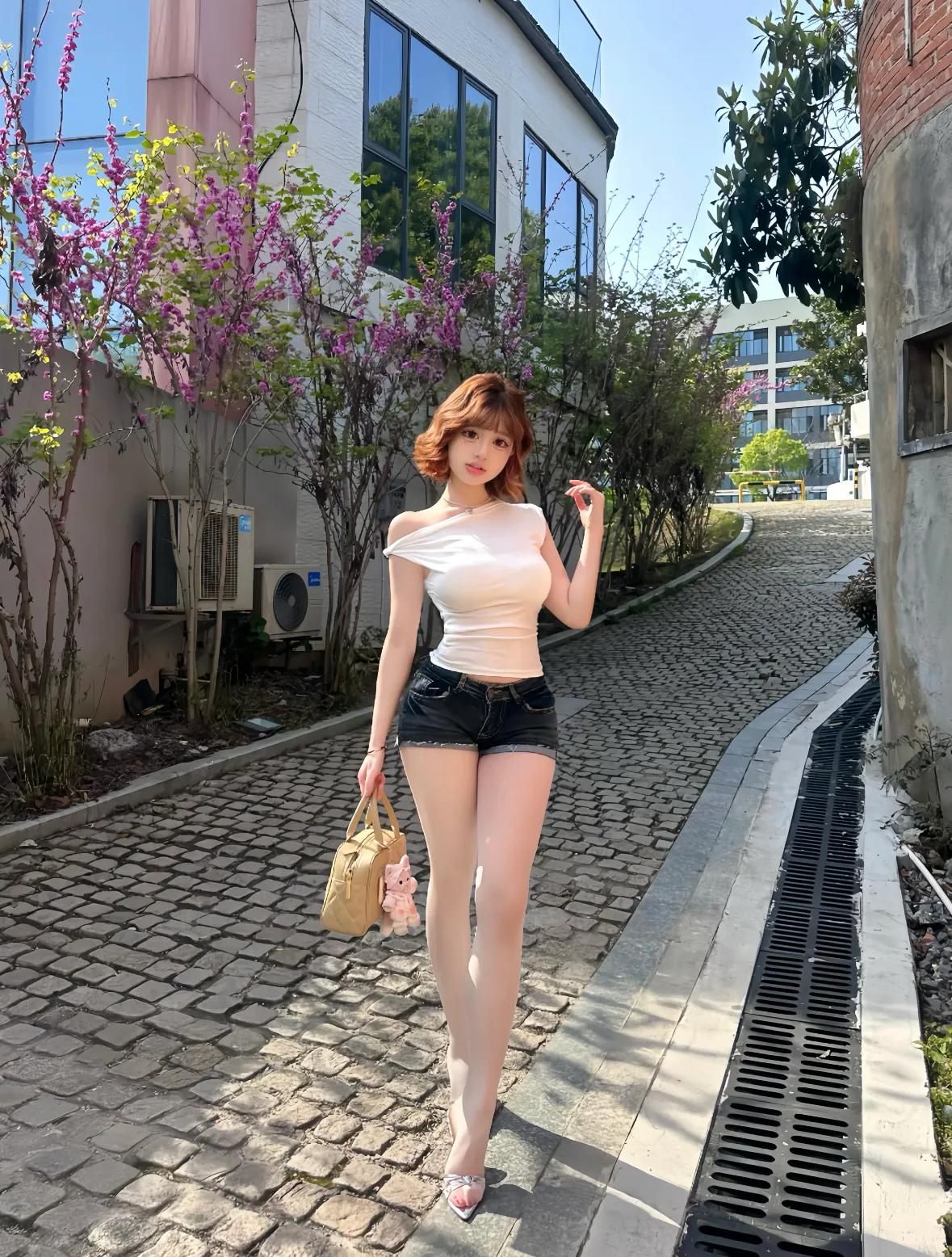 梨形身材显瘦穿搭指南
💙梨形身材显瘦神搭配！白T+牛仔短裤绝了✨

白色基础款