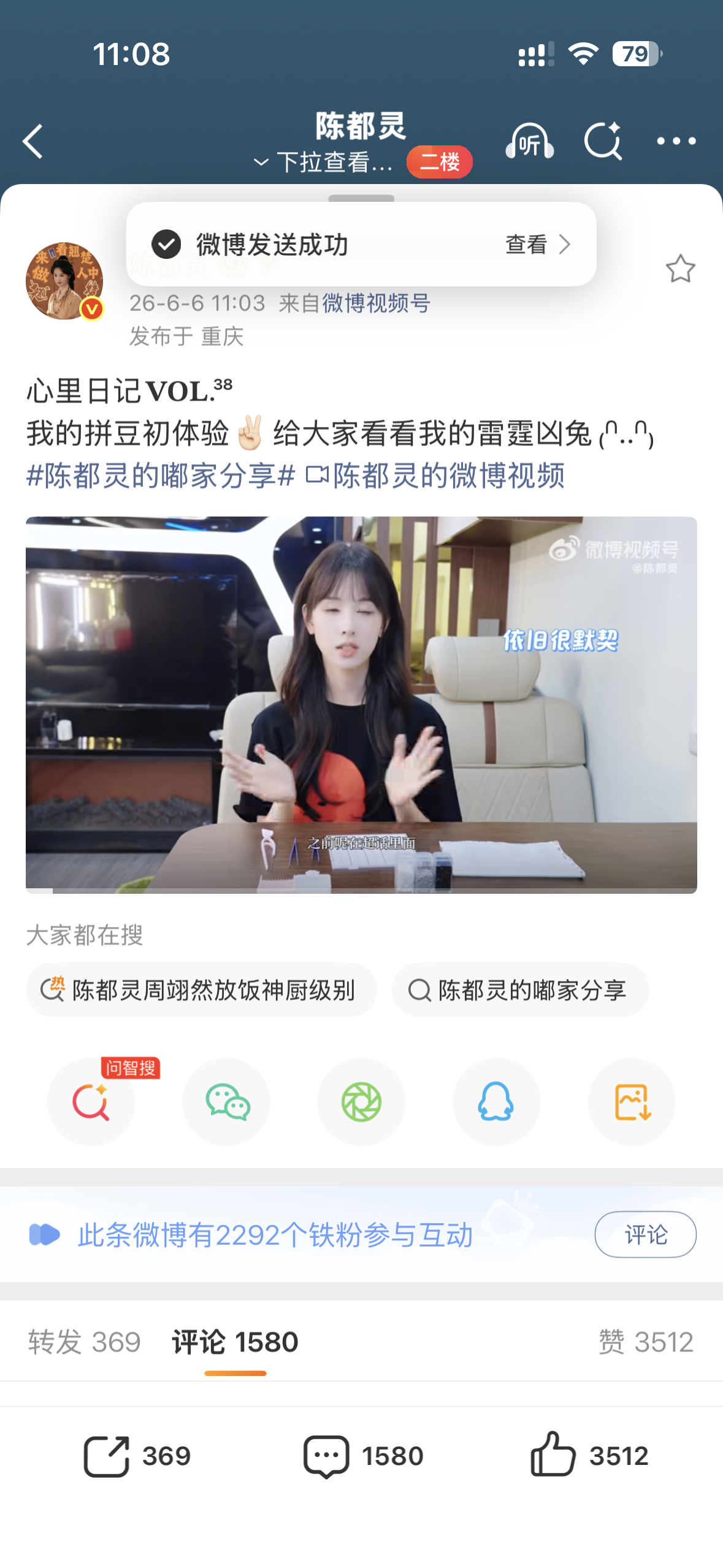 陈都灵拼的雷霆凶兔陈都灵的拼豆vlog 可爱 