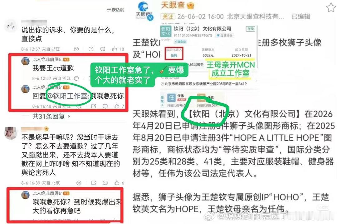 也不知道这个“钦阳工作室”着啥急，不是说和队短没关系么，怎么这么着急呀 