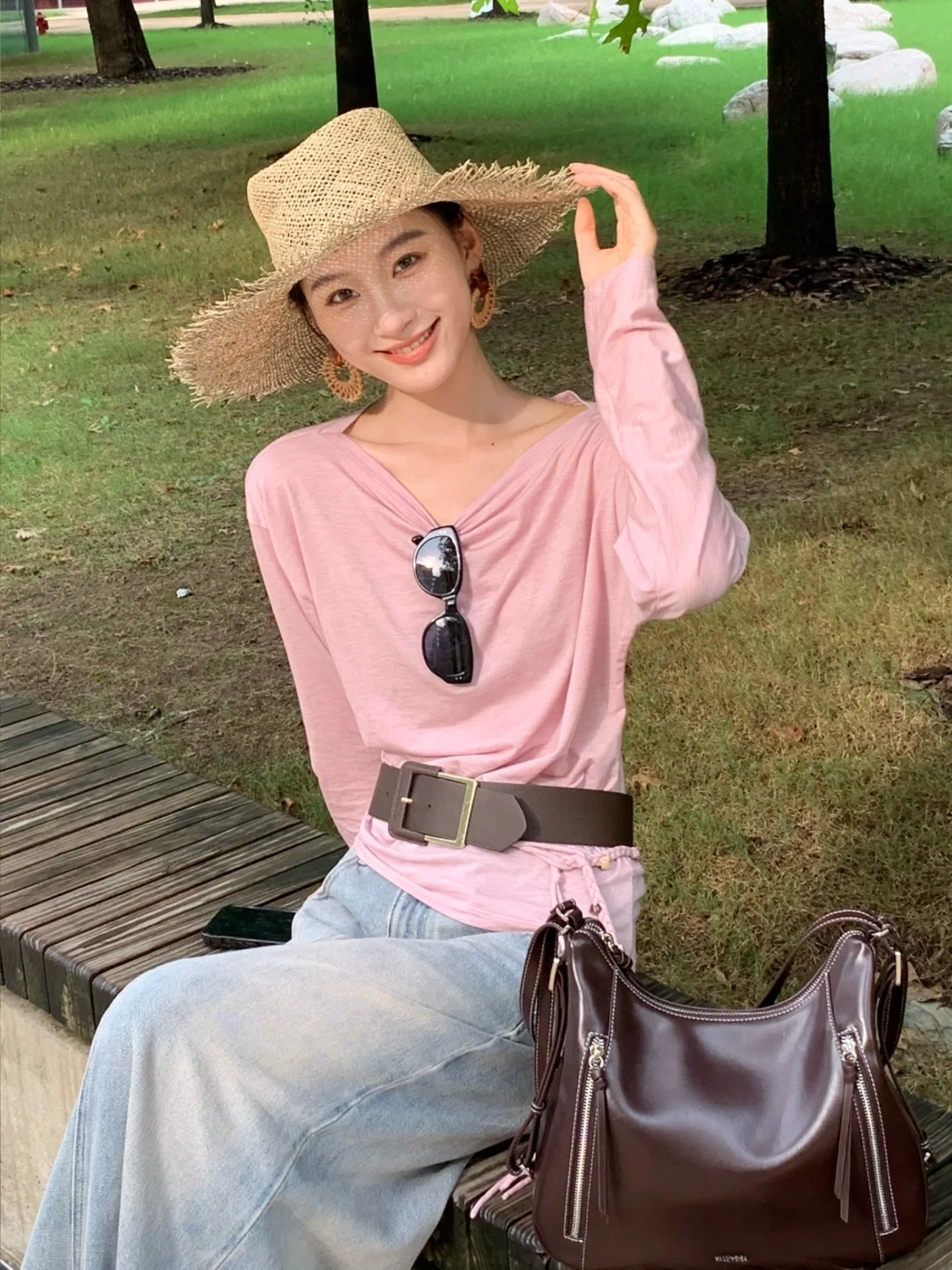 这个粉好温柔～ootd～