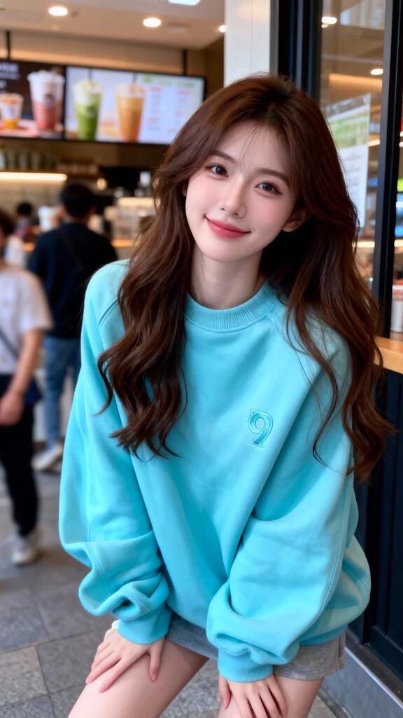 太显白的蓝色啦～甜妹女孩 卫衣穿搭 卫衣控 显瘦穿搭