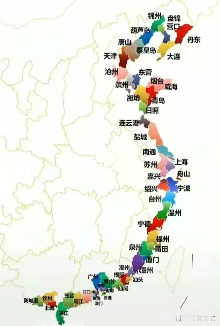 我国沿海城市一览，感触颇深！
      靠海岸线的城市拥有得天独厚的地理位置优
