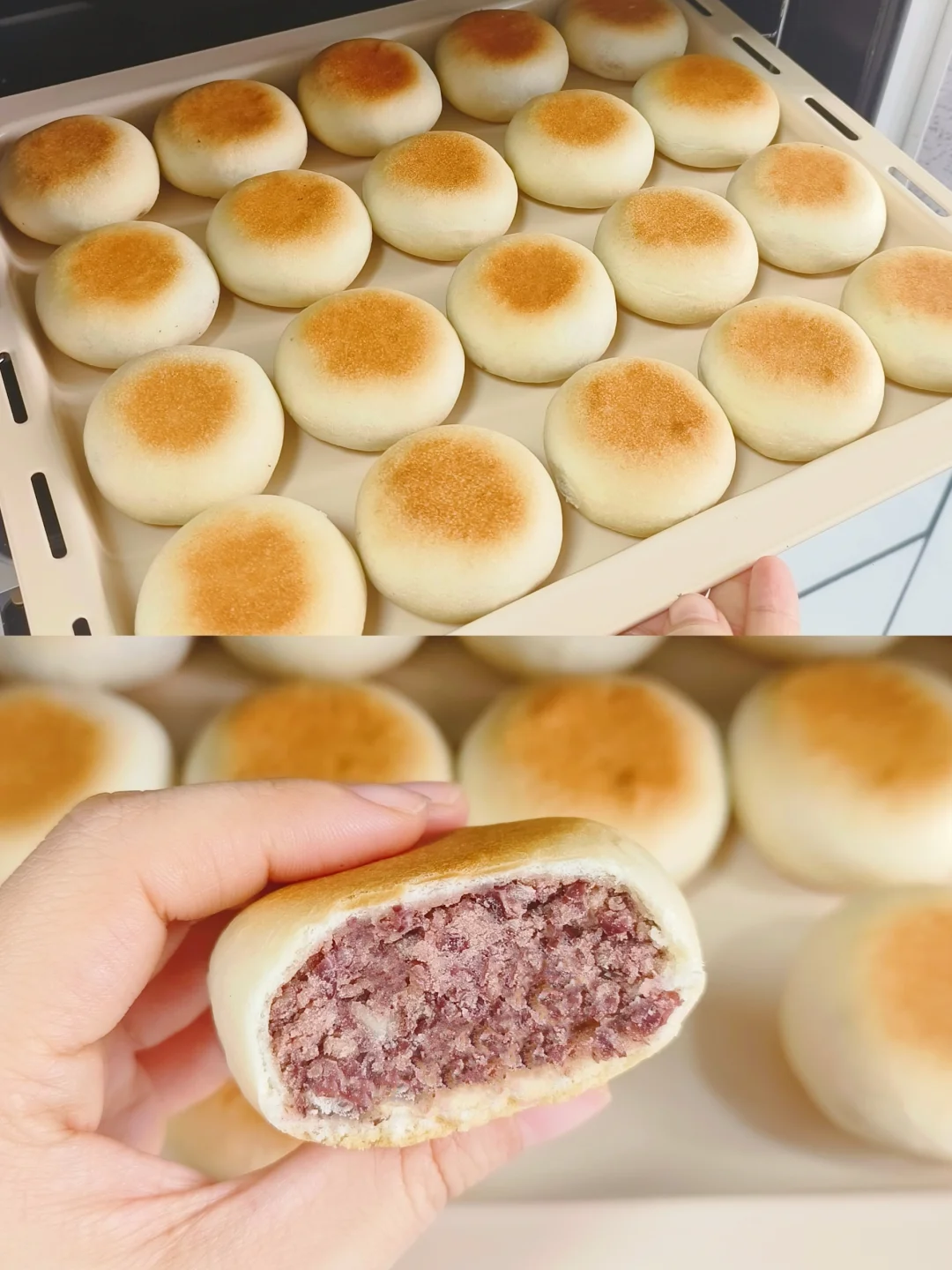 低油低糖||无需炒馅的软皮红豆饼一定要试试