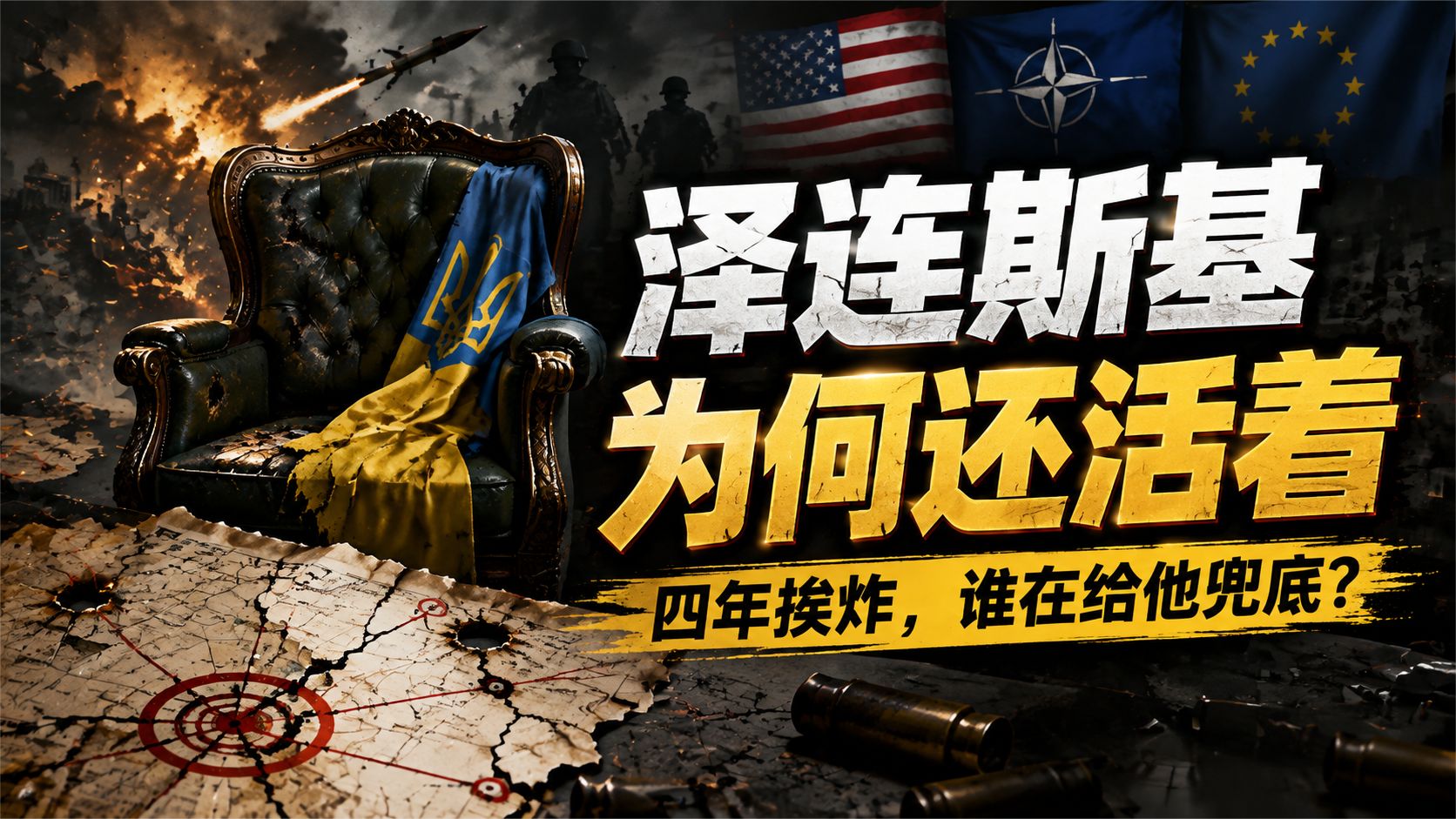 泽连斯基为何还活着：四年挨炸，谁在给他兜底？