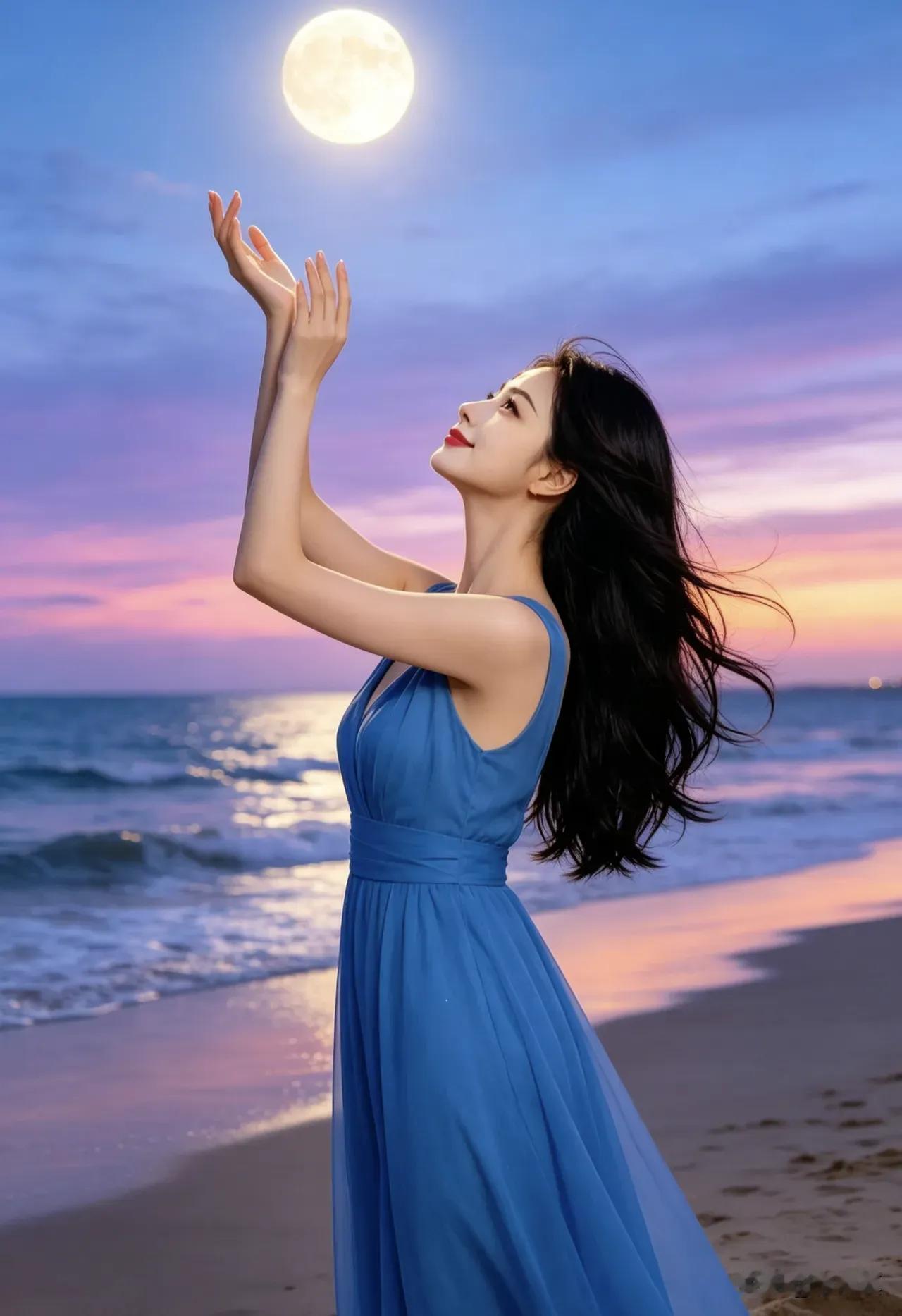 拥抱大自然的美女，你太爽了吧！