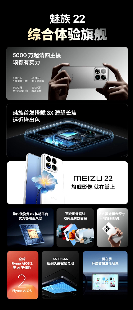 魅族 22新机来了 价格：-12+256GB—2999元  -16+256GB—