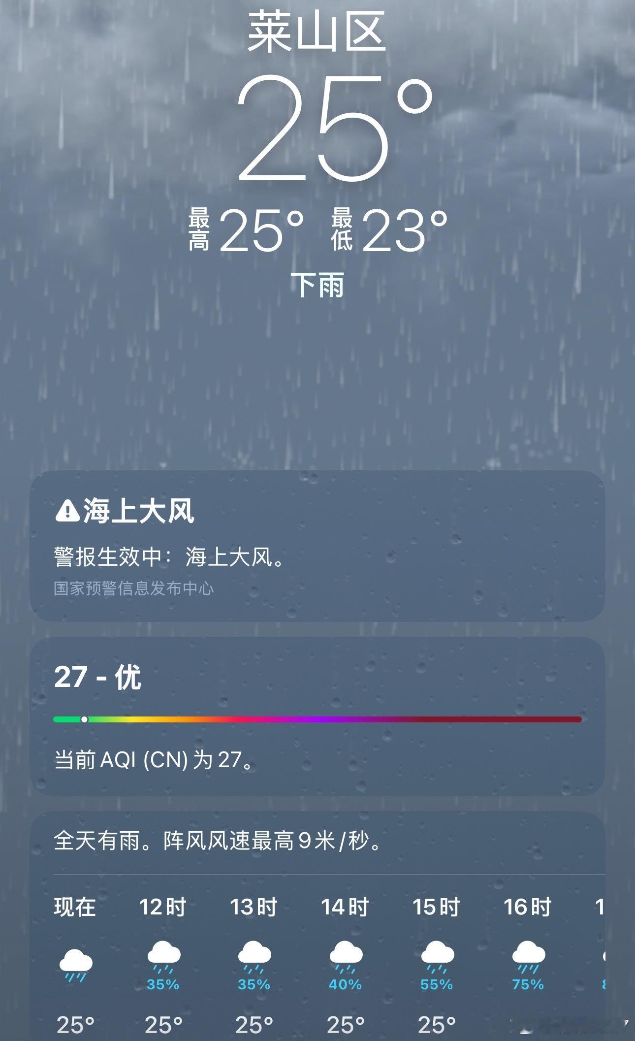 今日小暑，天气预报说有雨，并且app也一直在哗哗哗地演示着雨，但是我这里没下一滴