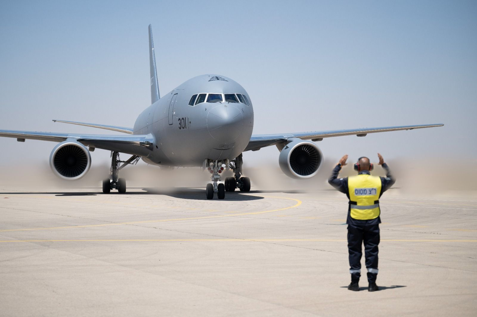 5月27日，以色列空军首架KC-46“基甸”（Gideon）加油机飞抵以色列内瓦