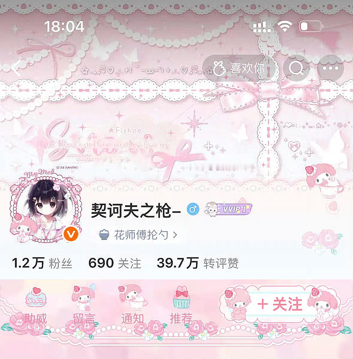 ✿ᕱ   ᕱ (⬮•⬮)  只是一只美乐蒂🐰 ​  ​​​