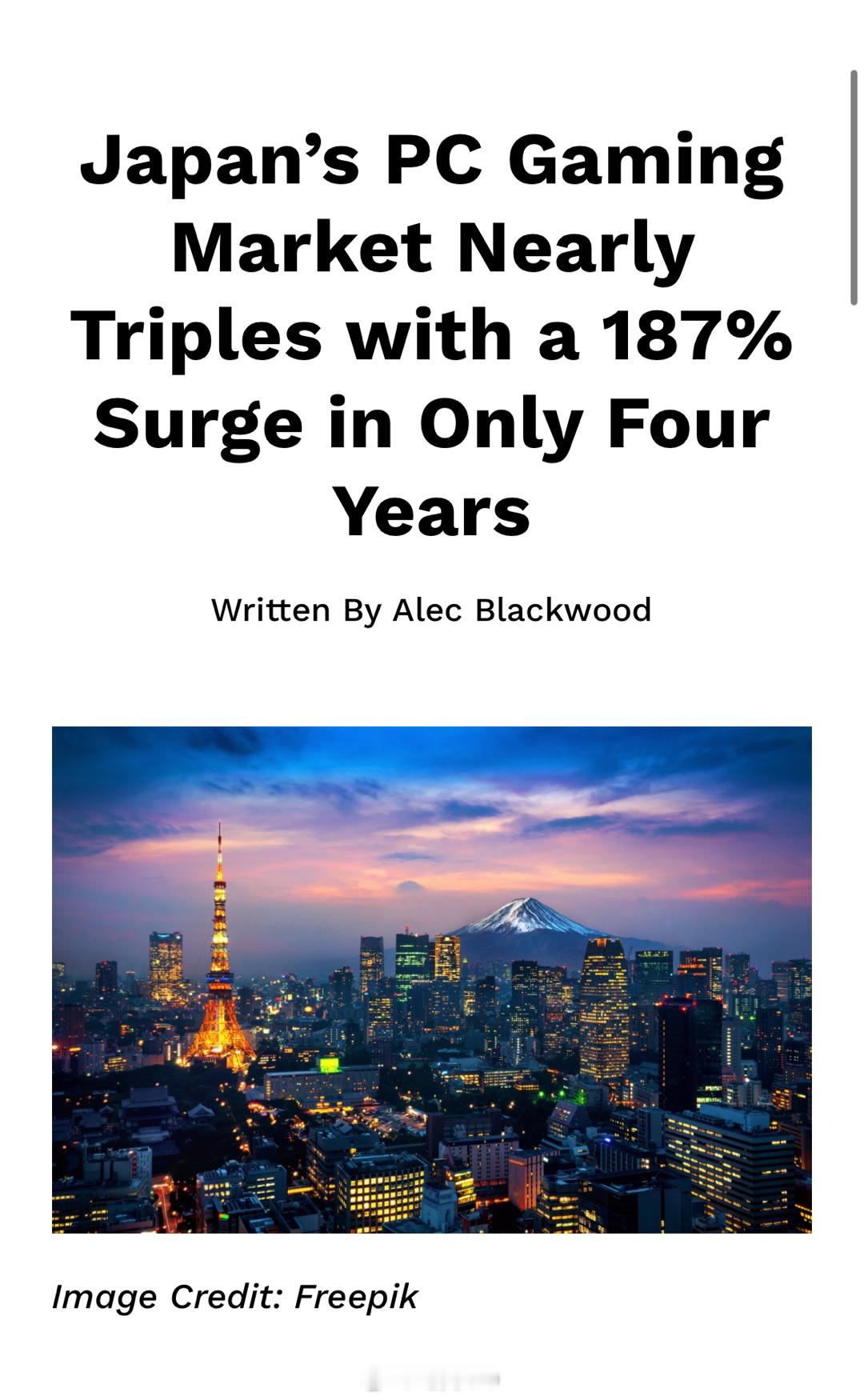 日本的PC游戏市场在4年里翻了3倍而Apex英雄是很多年轻玩家买电脑的第一理由#