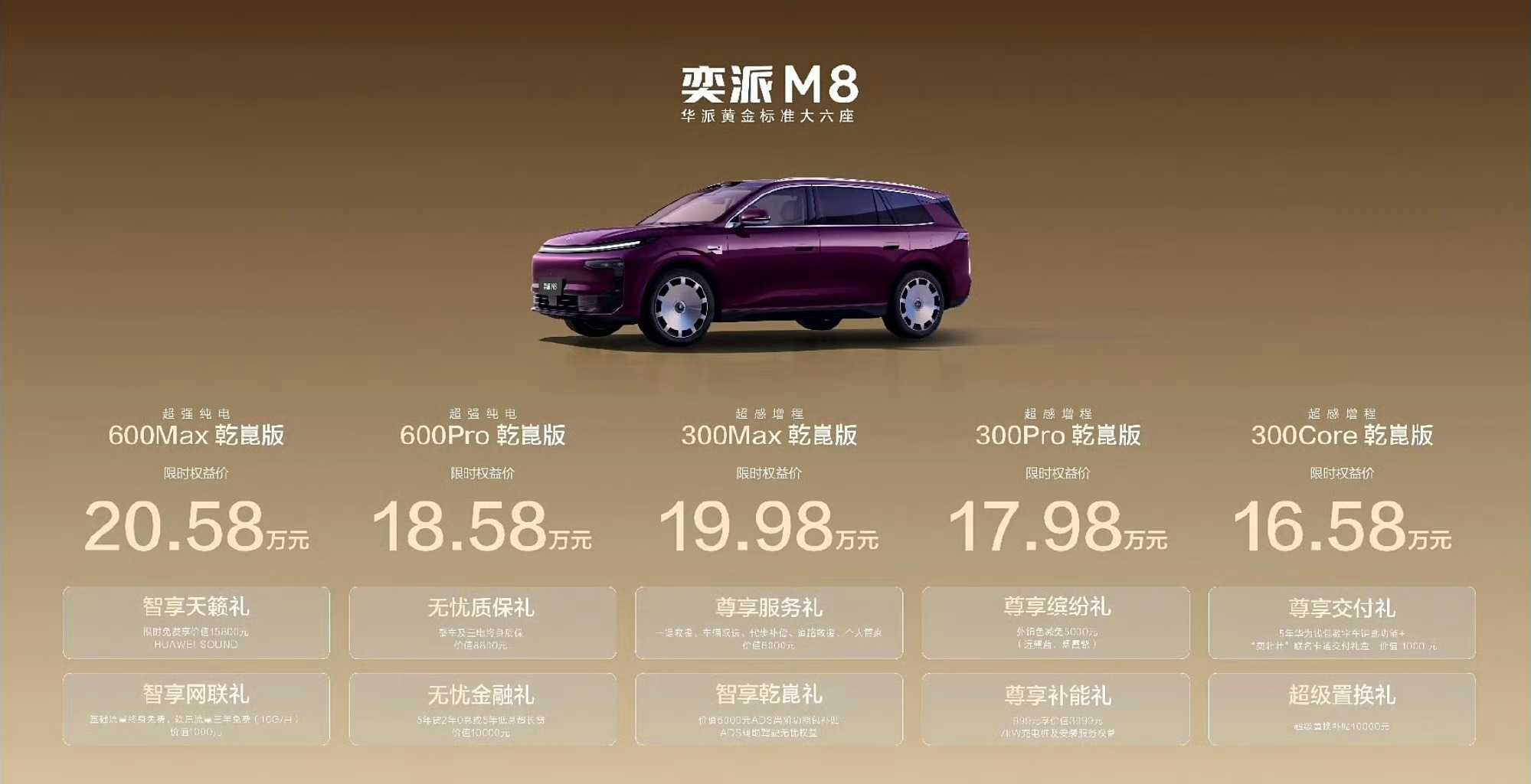 东风奕派M8价格也来了，增程、纯电都有共5款配置，官方指导价17.98-21.9