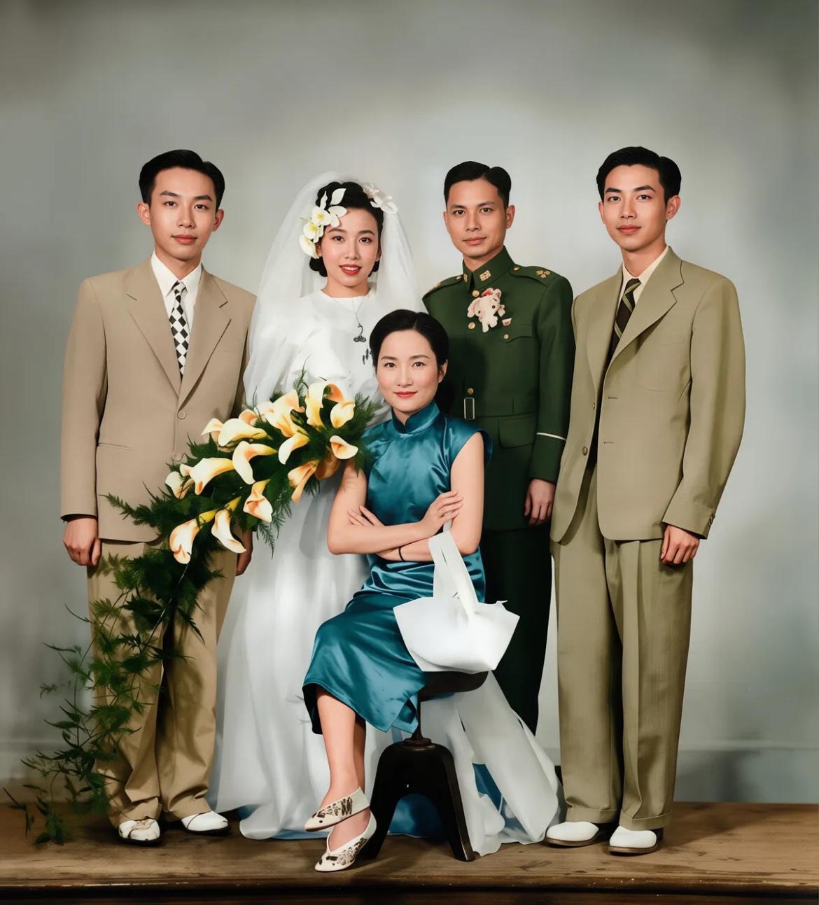1947年，陆小曼和侄女陆宗麟的合影，气质优雅，难得一见！