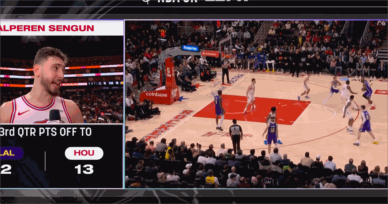 小里来了，接老詹助攻，底角三分进！湖人vs火箭