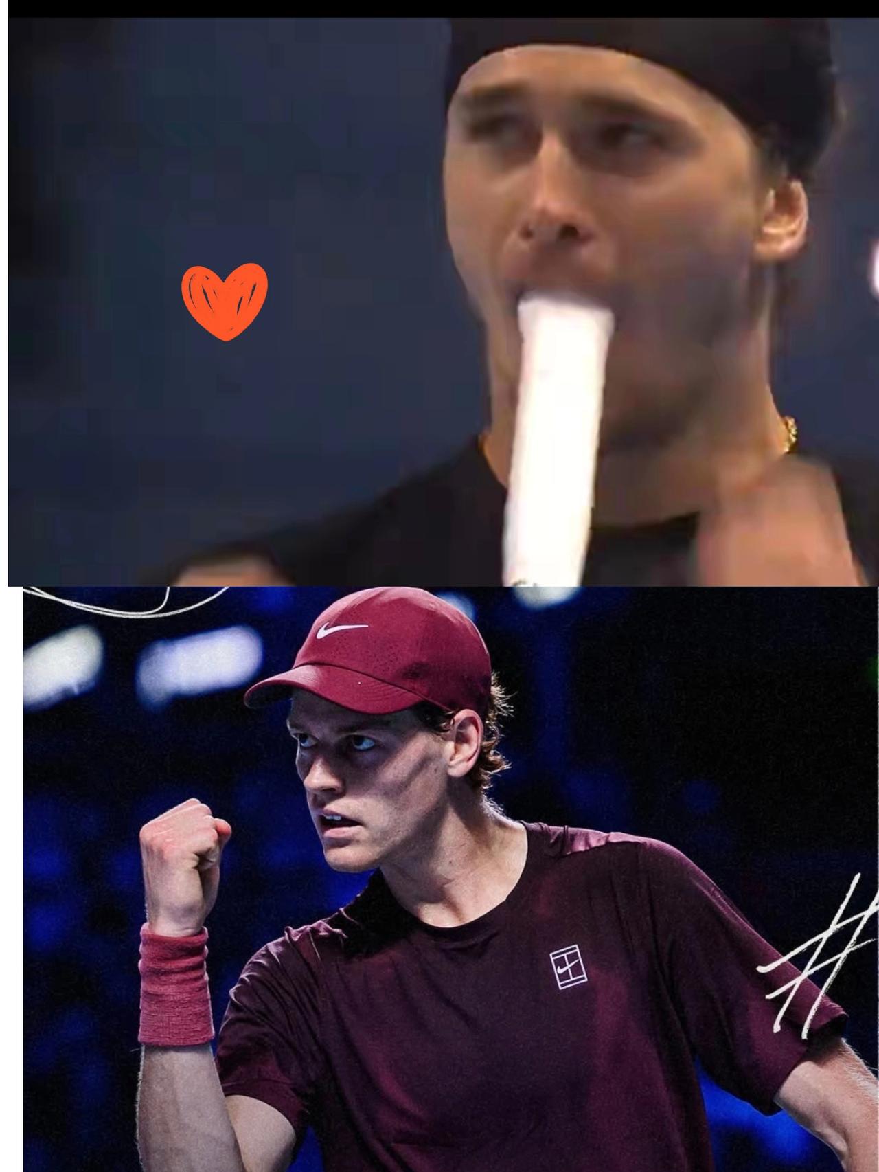 83%一发命中率+7个破发点！
兹维列夫气到“吞球拍”，
辛纳这稳得太离谱了吧！