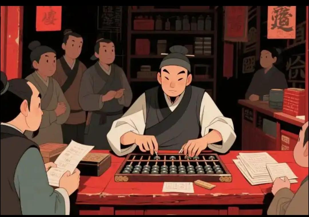 上联，算盘声响账簿清，结算

下联，？？？
