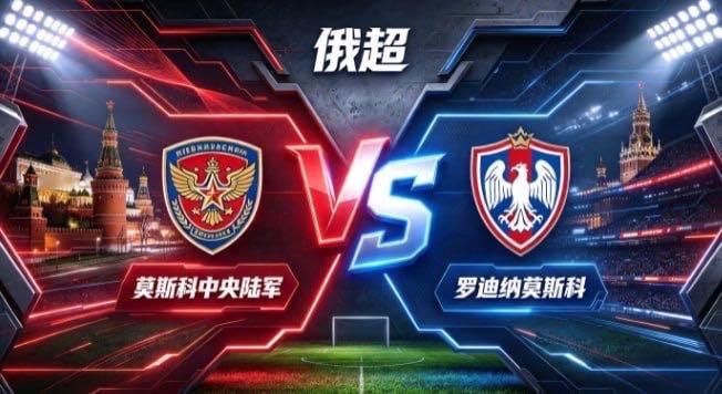俄超 莫斯科中央陆军 vs 罗迪纳莫斯科莫斯科中央陆军的风骨，是「心有定见，步履