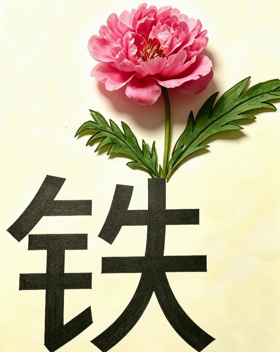 一朵花下面写着“铁字。动动脑子，开心快乐猜词语，这个词语你知道吗？[作揖][玫瑰