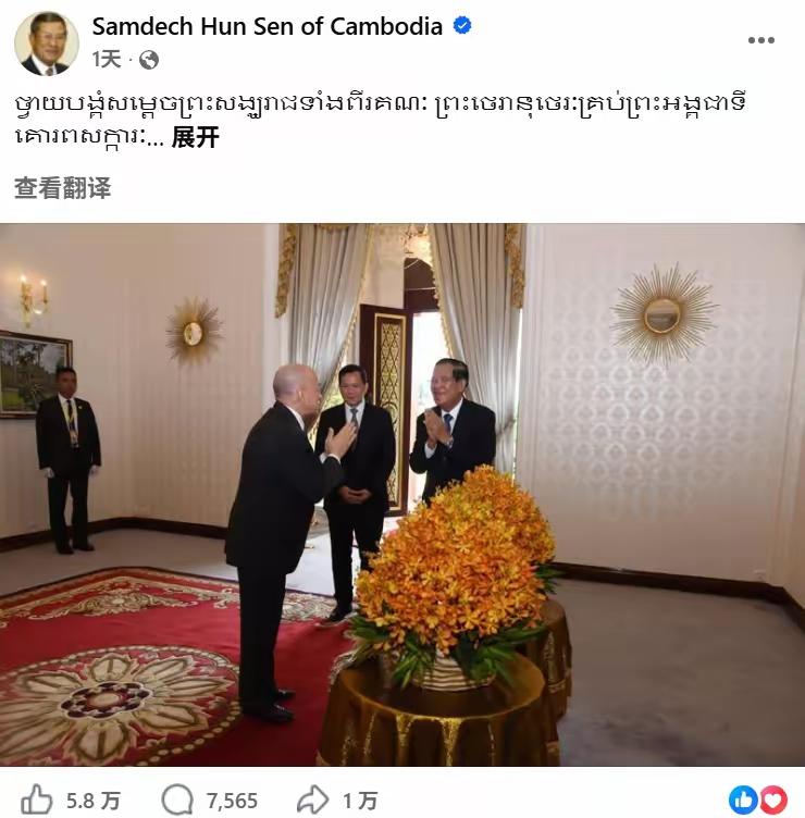 刚才刷到观察网的新闻，4月20日上午，洪森亲王陪同柬埔寨国王西哈莫尼前往手术室。