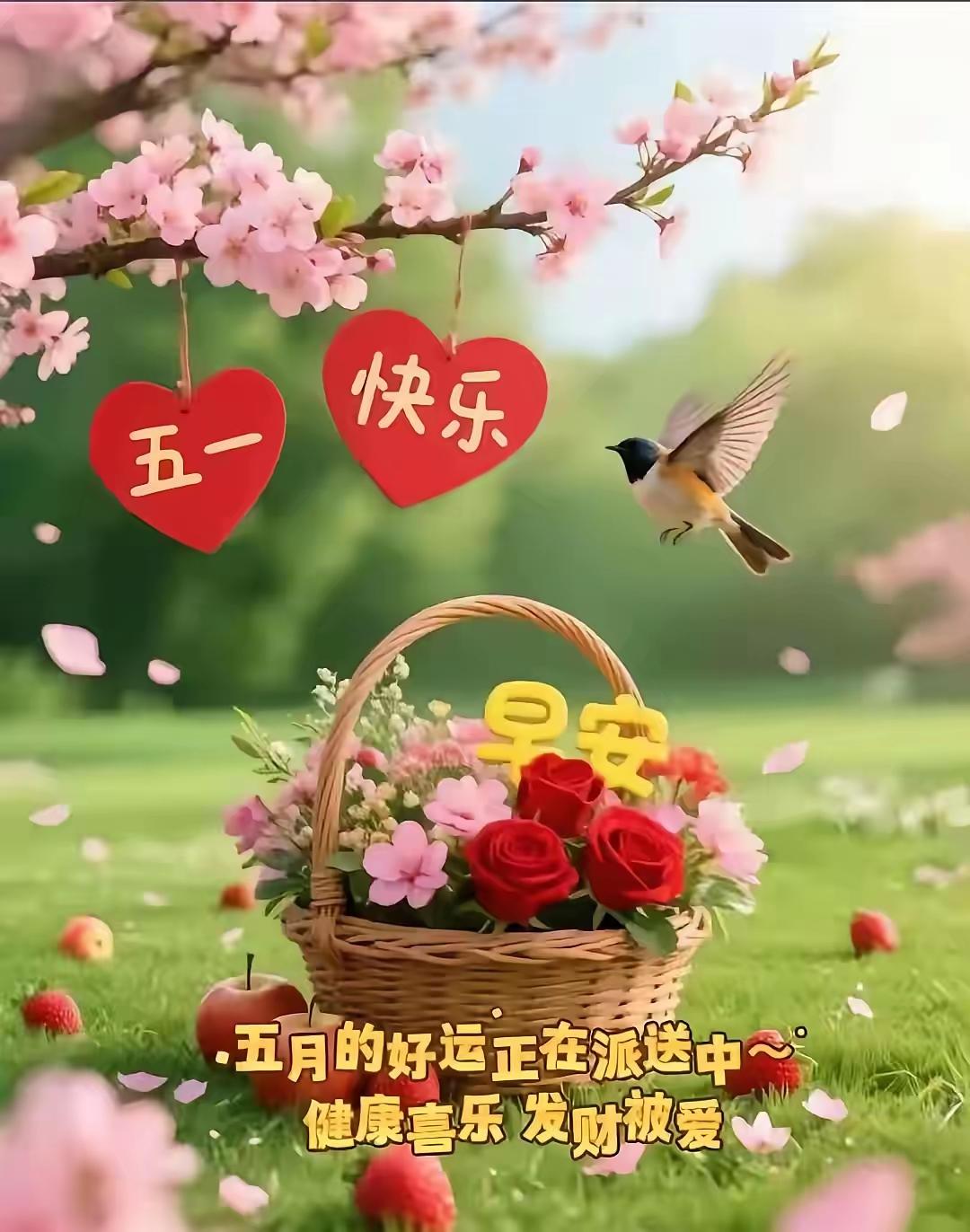 五月风清日暖，万事顺遂长安。世间美好皆源于勤恳，岁月温柔皆始于用心！愿劳有所得，