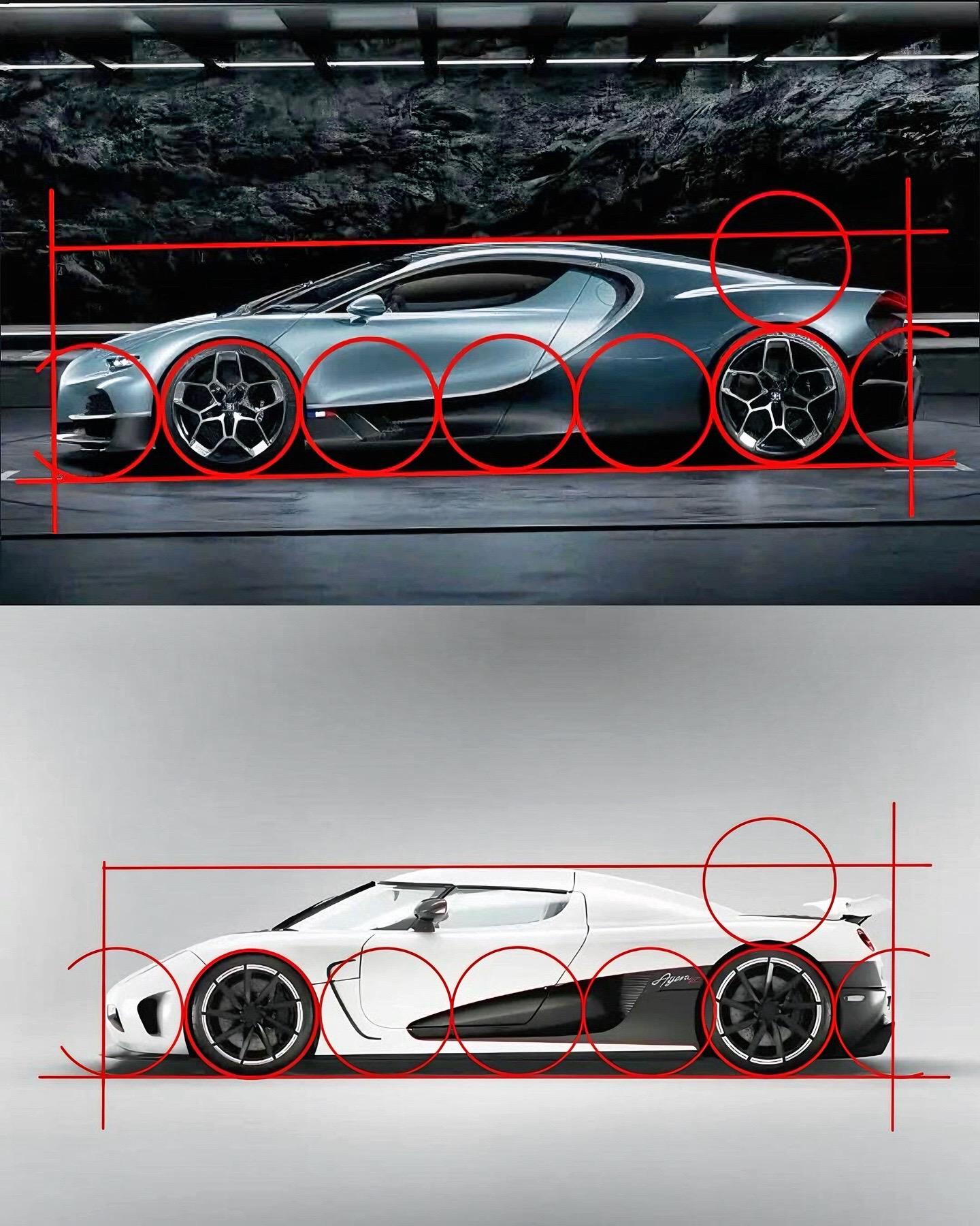 顶级超跑的车身比例，布加迪陀飞轮VS科尼赛克Agera，你怎么看？