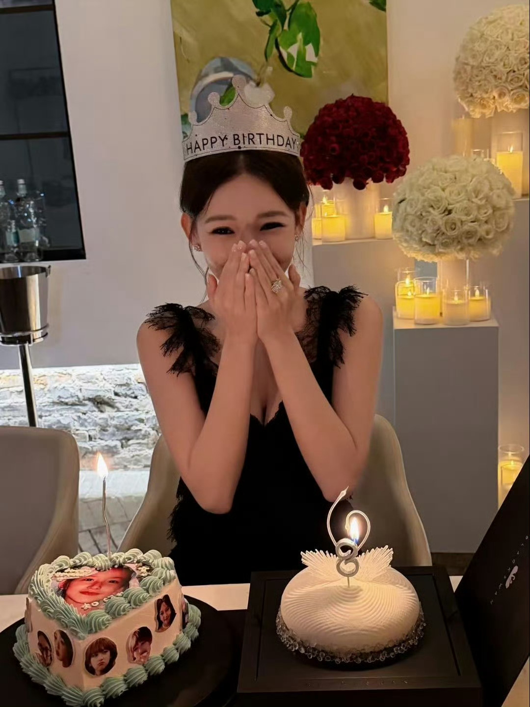 公主今晚玩得开心。这个蛋糕好漂亮。看到你的长大 会流泪的不止妈妈。