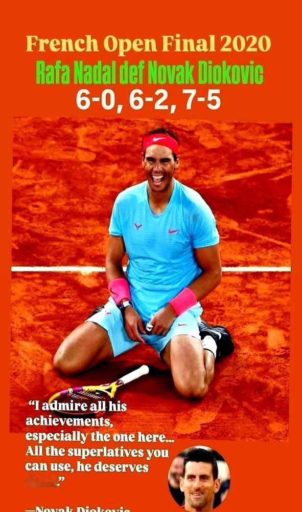 别再吹德约科维奇有多硬了，先看看他是怎么被纳达尔按在地上摩擦的。

2020年法