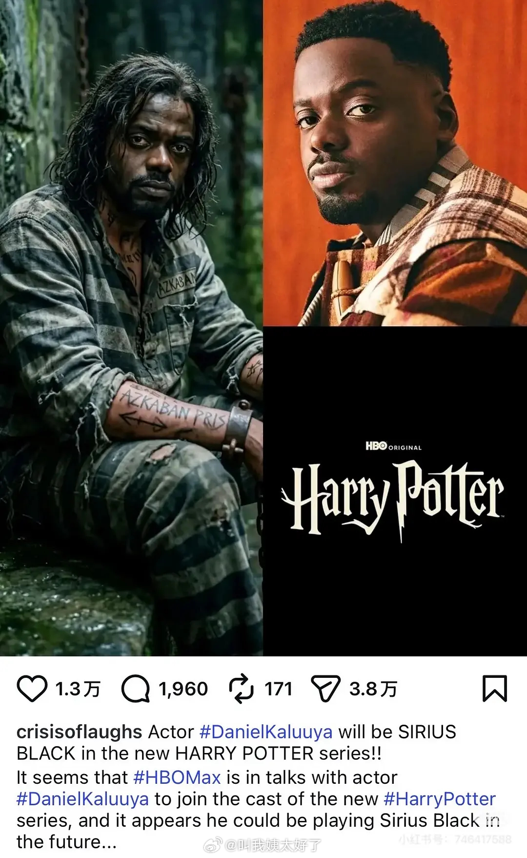 刷到了剧版哈利波特，这个小天狼星的演员是认真的吗？小天狼星可是罗琳盖章认证过的帅