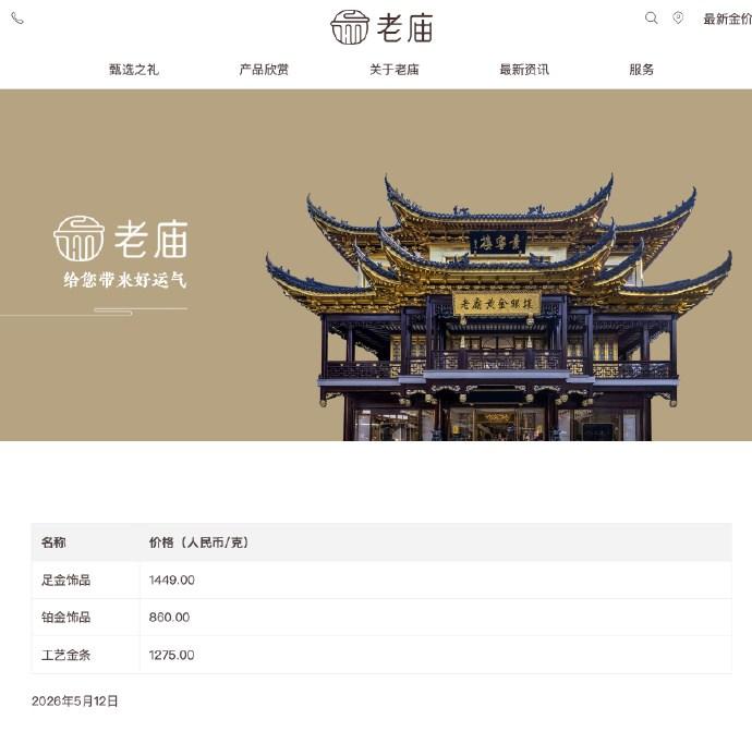 【金饰克价涨到1449元】金饰克价一夜飙涨20元 美东时间5月11日，COMEX
