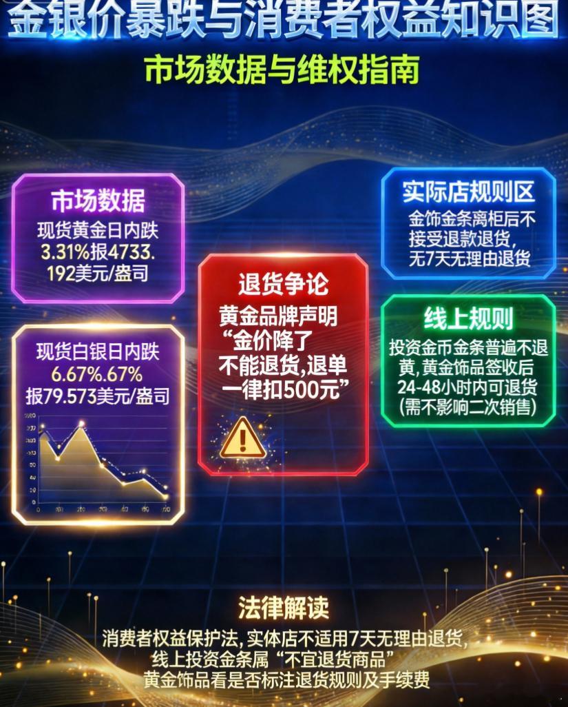 金银价继续大跌 这规则太现实了，买完离柜，涨跌自负。刚买就跌，想退？门都没有。商