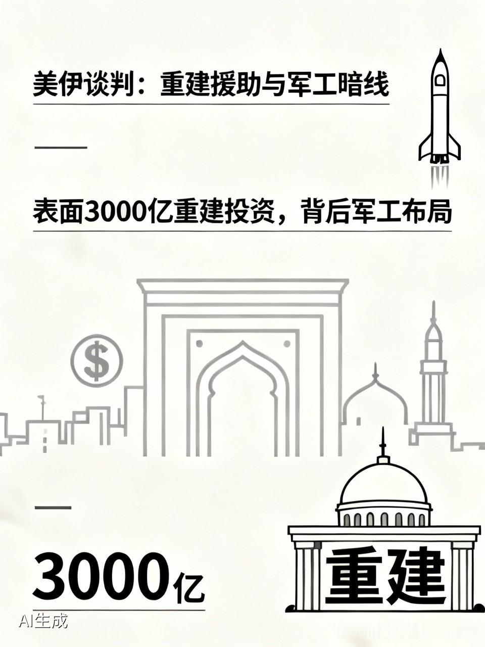 敲定重建援助同步提速军工，美伊谈判暗藏双重真相
 
表面给钱帮伊朗重建，背地里层