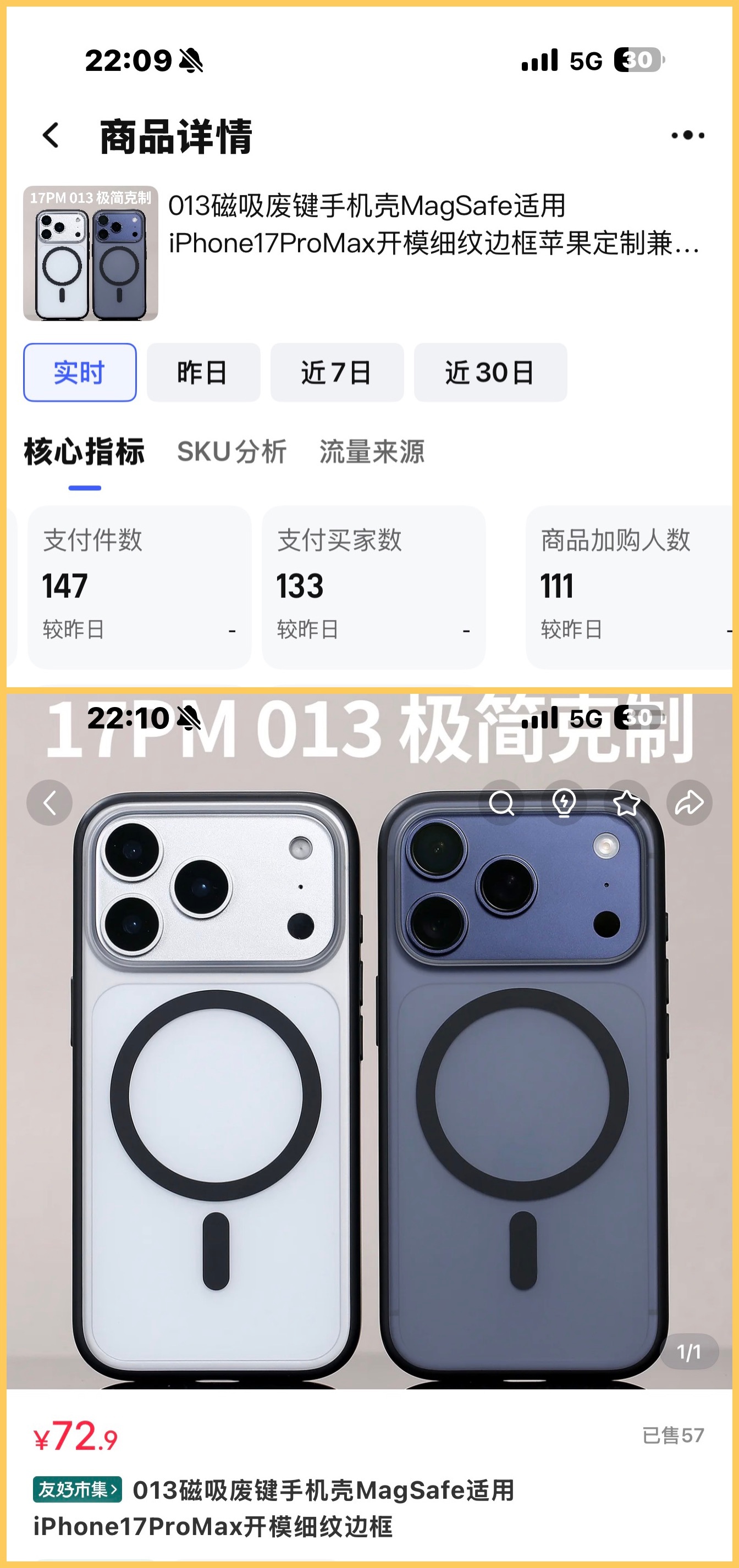 十分钟，147+57=204。今晚的库存是350个，卖完后明天发完货会看看还有多