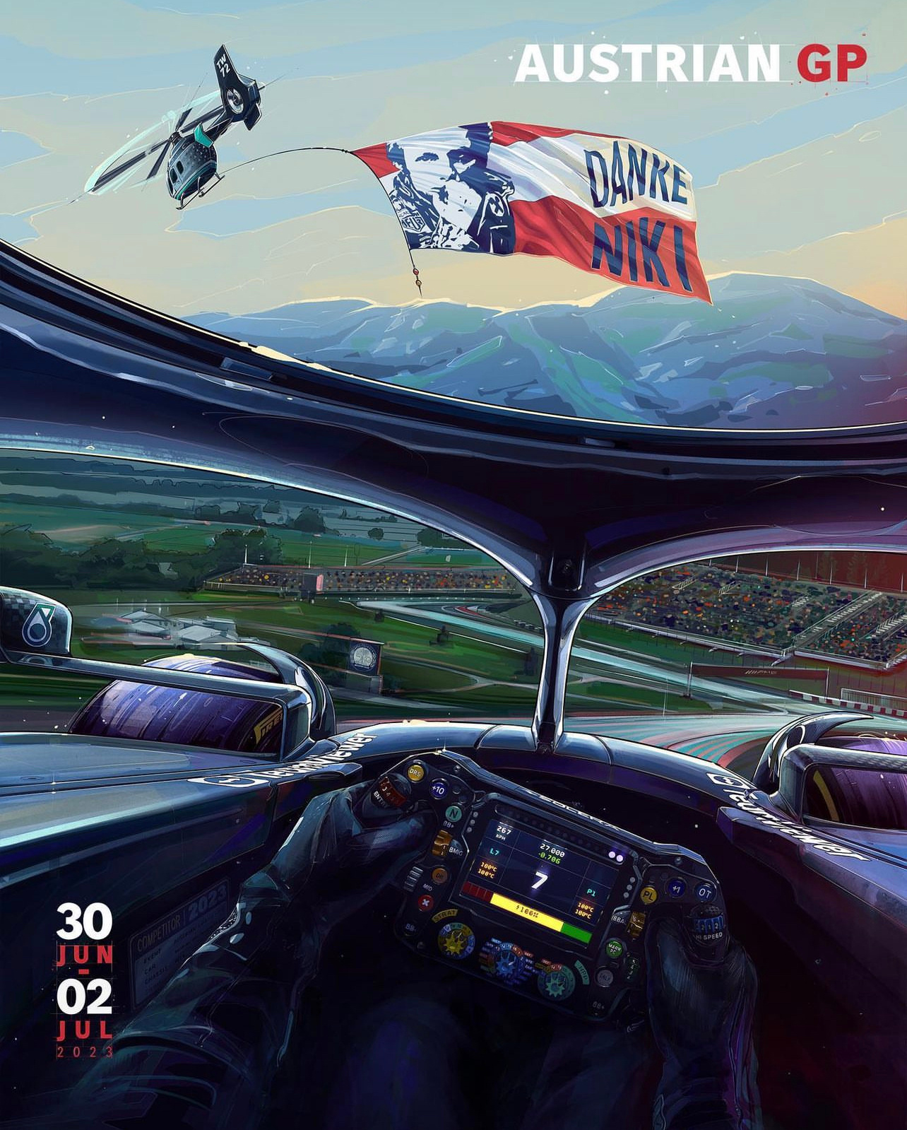 2023F1奥地利大奖赛~梅赛德斯车队海报#2023F1奥地利大奖赛# ​​​#