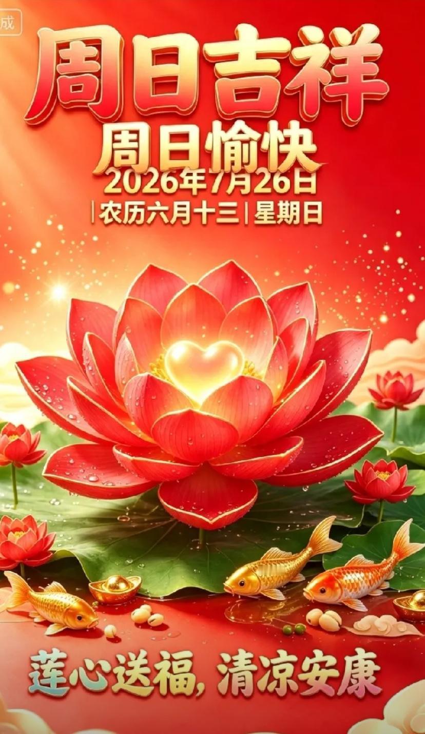 🌺2026./7月26日，三伏清风徐来，凉意朝夕相伴🌺

🌿☀️三伏盛夏清