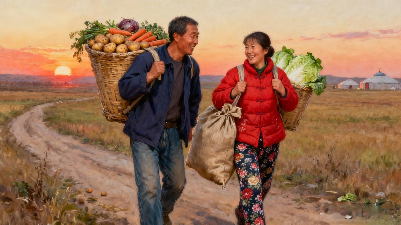 夫妻自驾到内蒙古捡回500斤蔬菜 10月18日，河北一对夫妻自驾7小时到内蒙古，