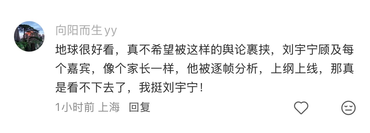 刘宇宁粉丝看多了户外综艺游戏对抗，真没想到现在风向变成这样。刘宇宁在节目里始终留