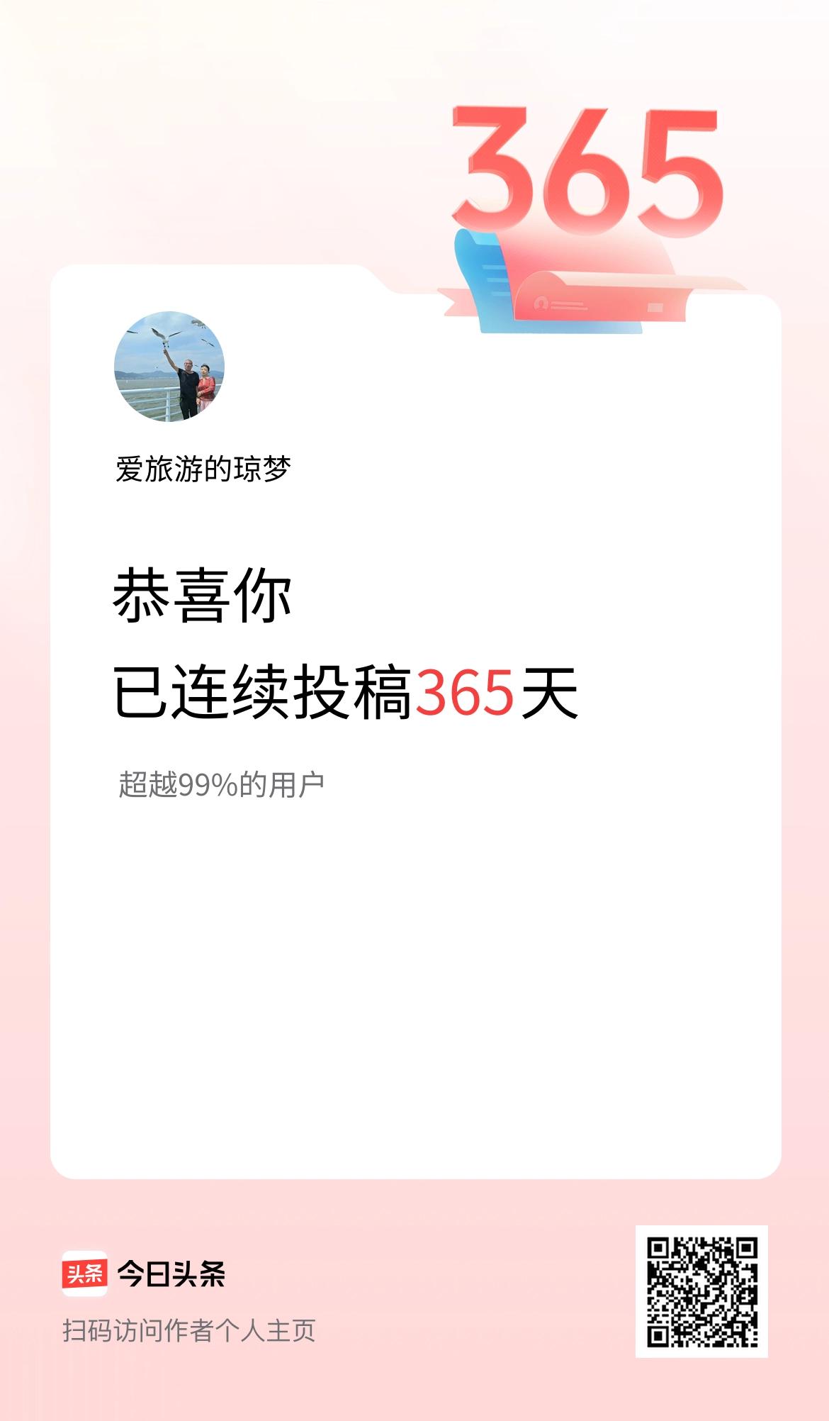 我在头条连续投稿365天