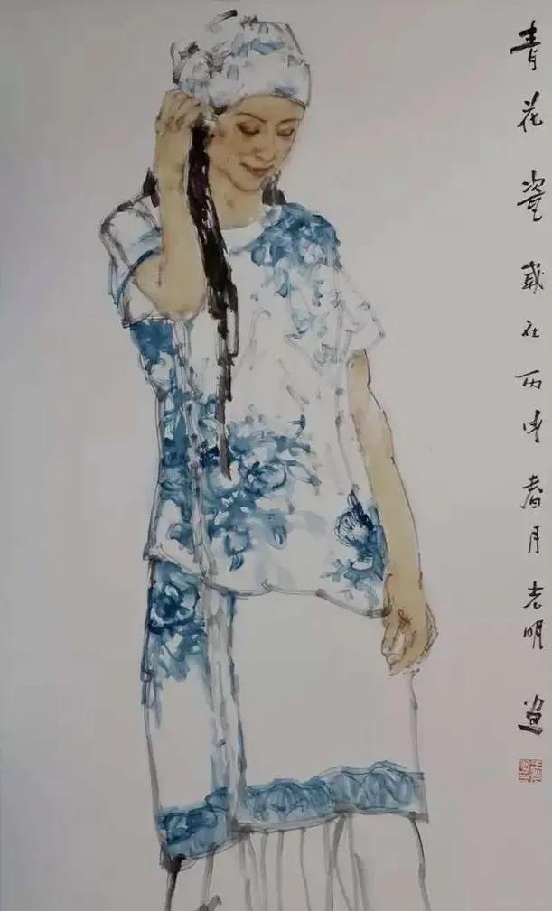 上联：青花独艳东方美
下联：[玫瑰]

网络图片/诚谢侵删