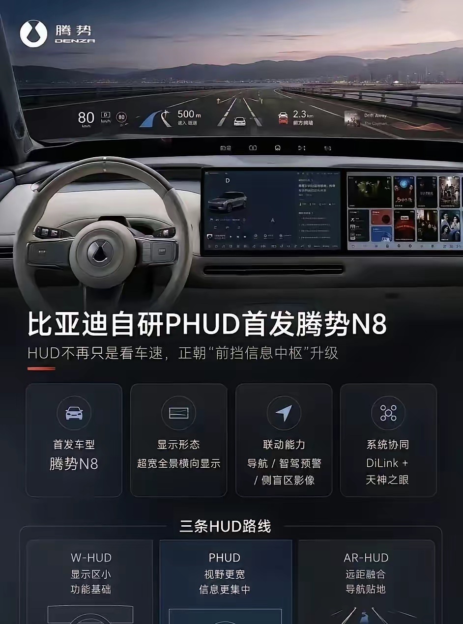 腾势N8的这套PHUD怎么样？汽车资讯