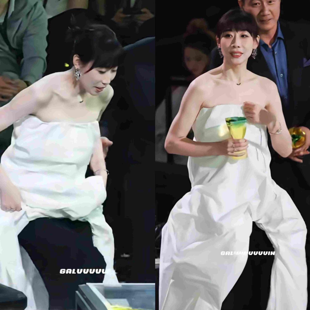 任素汐领奖裙摆高撩，
观众惊呼走光，
结果竟是裤装设计
2025年12月24日，