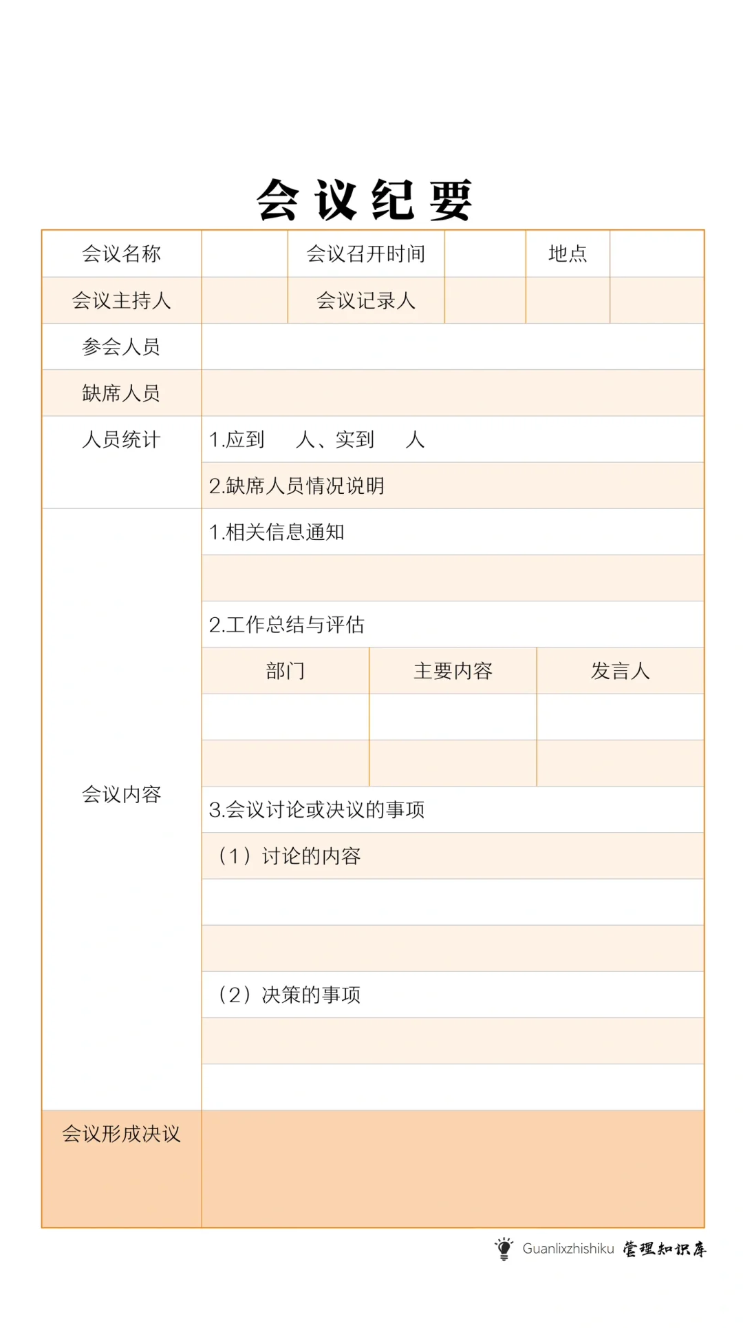 ✅会议纪要，工作周报，员工月度绩效考核