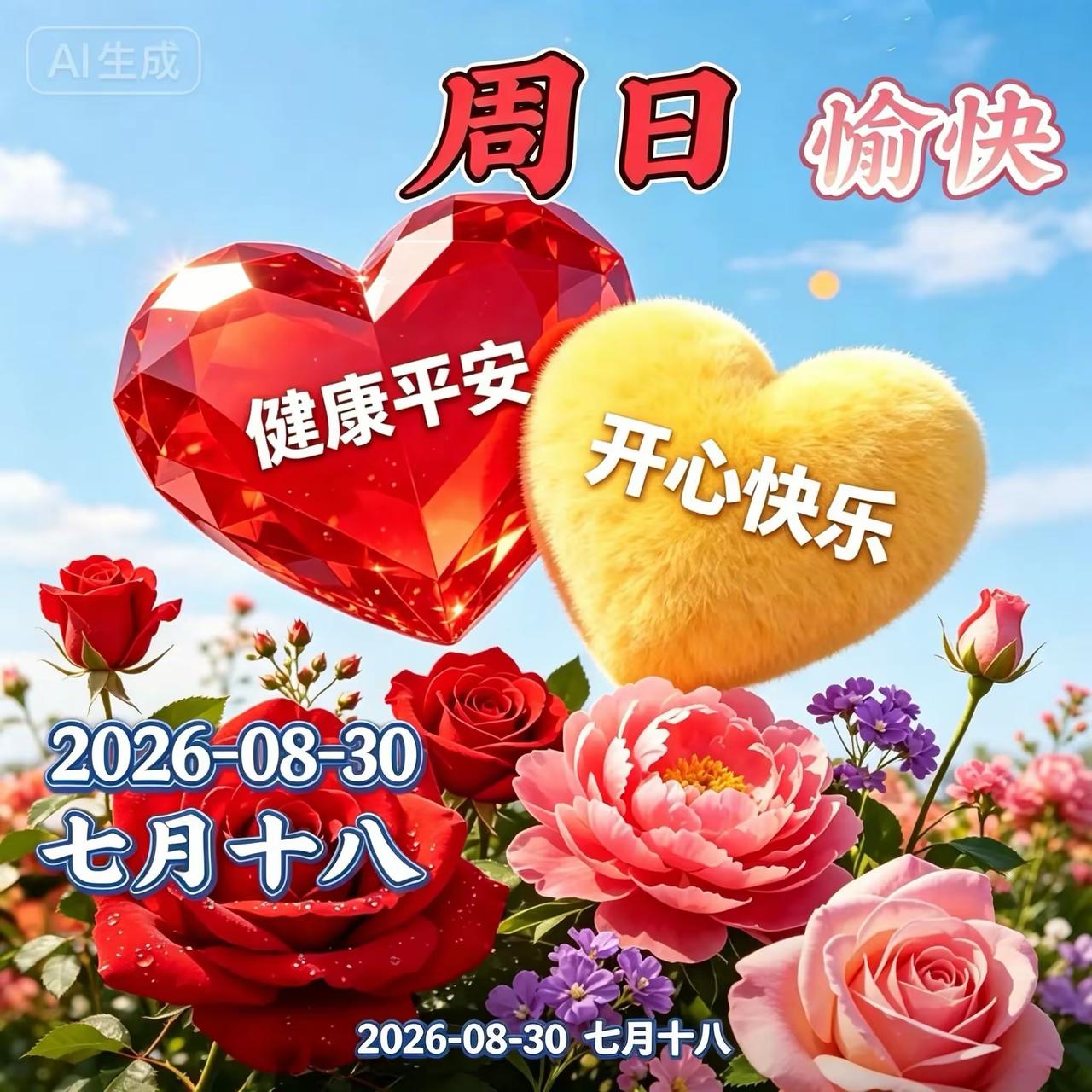 周日秋光暖，金风染梢头；
愿我们放下俗世烦扰，放缓脚步，安享闲柔，
岁岁常安泰，
