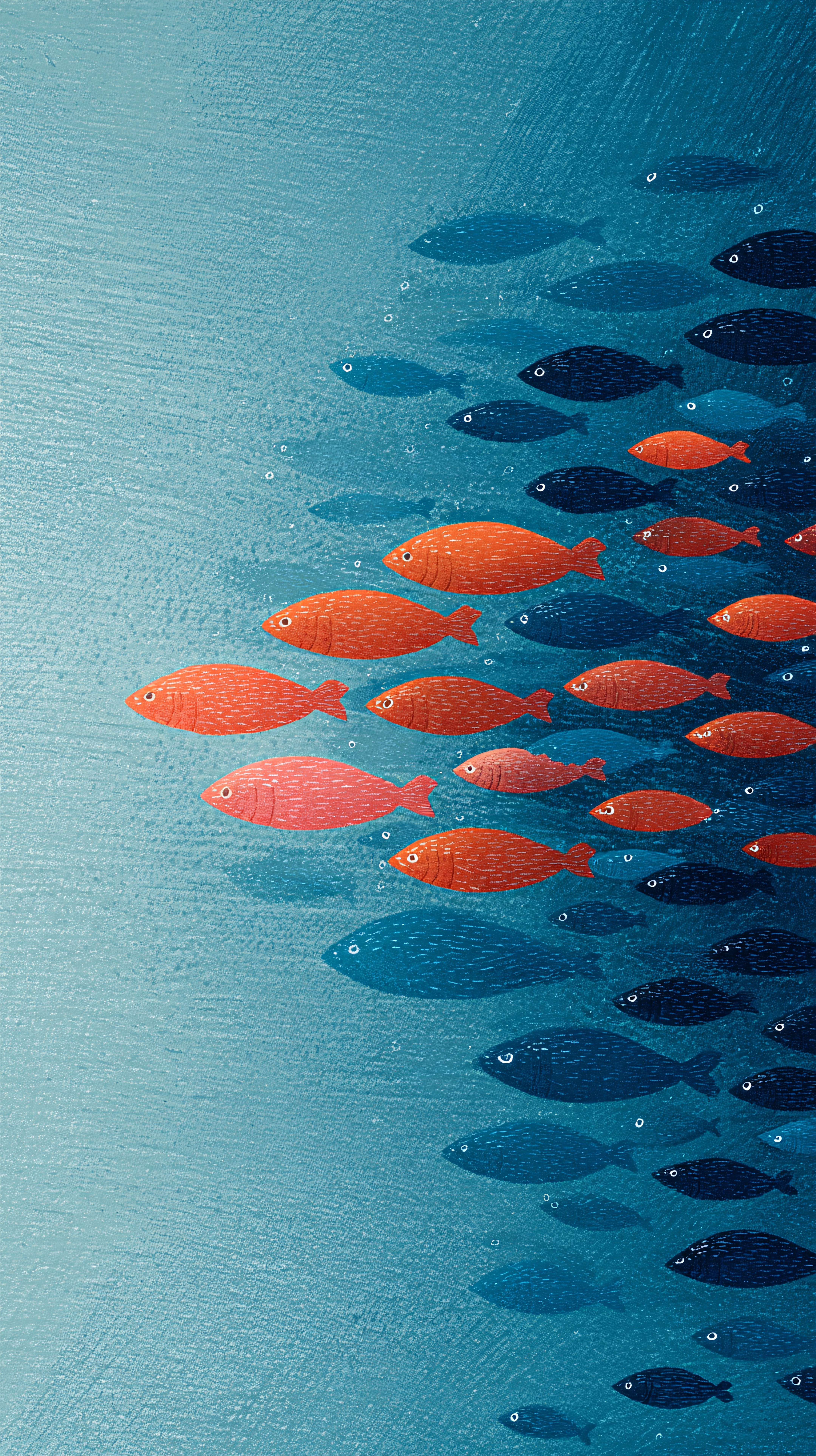 群鱼逐浪，唯我独行。不是所有的鱼都生活在同一片海里，也不是所有的路都要跟着人群走