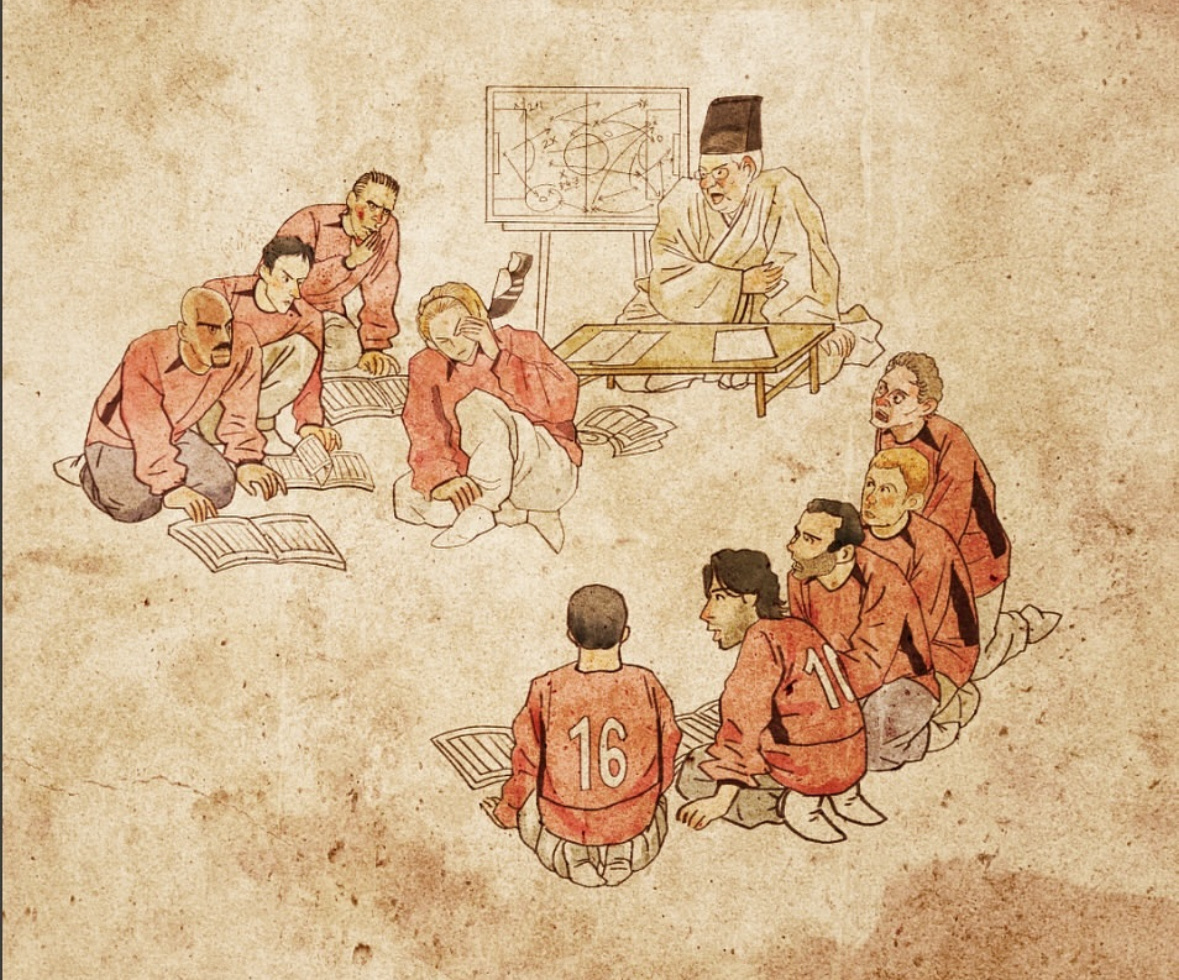 韩国人画的蹴鞠图，第一张飞靴我真是笑喷了 ​​​