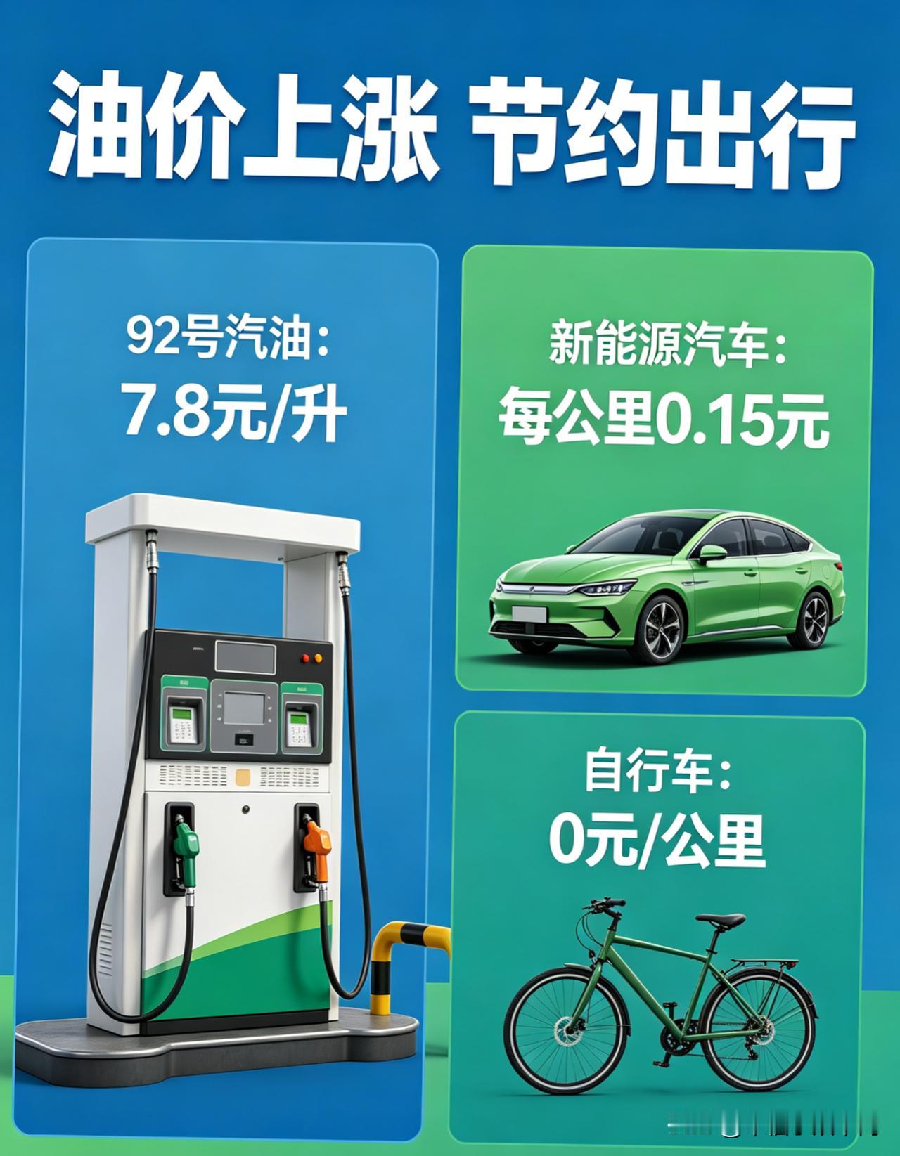 今天出行更贵了！油价上调、燃油费涨，加满一箱多花16块。
入春以来油价连续上涨，