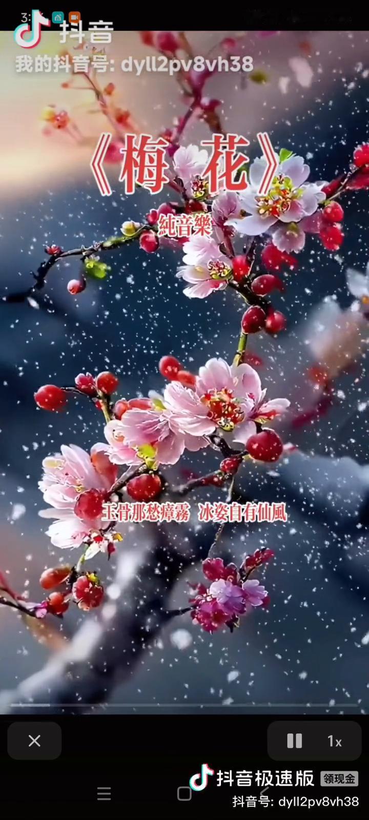 《梅花》。
玉骨那愁瘴露，冰姿自有仙风。