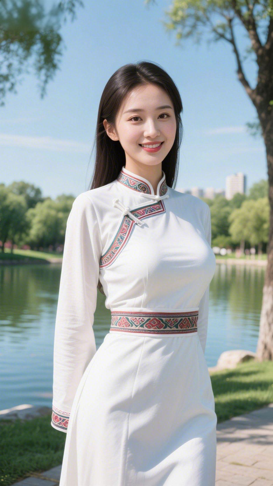 湖畔春晴
 
澄空开晓霁，湛碧净长天。
柔风梳岸柳，新绿满晴川。
平湖铺素练，微