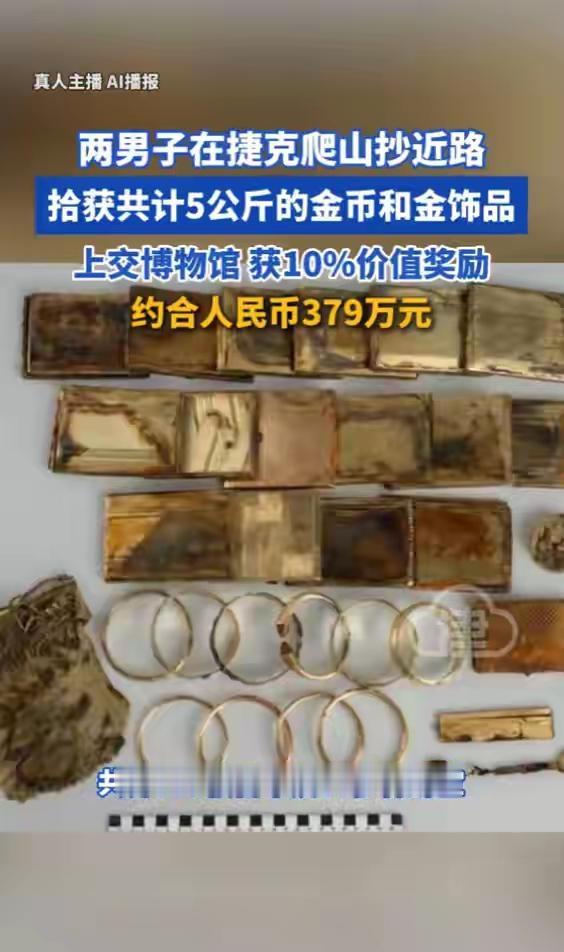 爬山抄近路挖出5公斤黄金！二人全数上交博物馆，获379万高额奖励，创下该国纪录