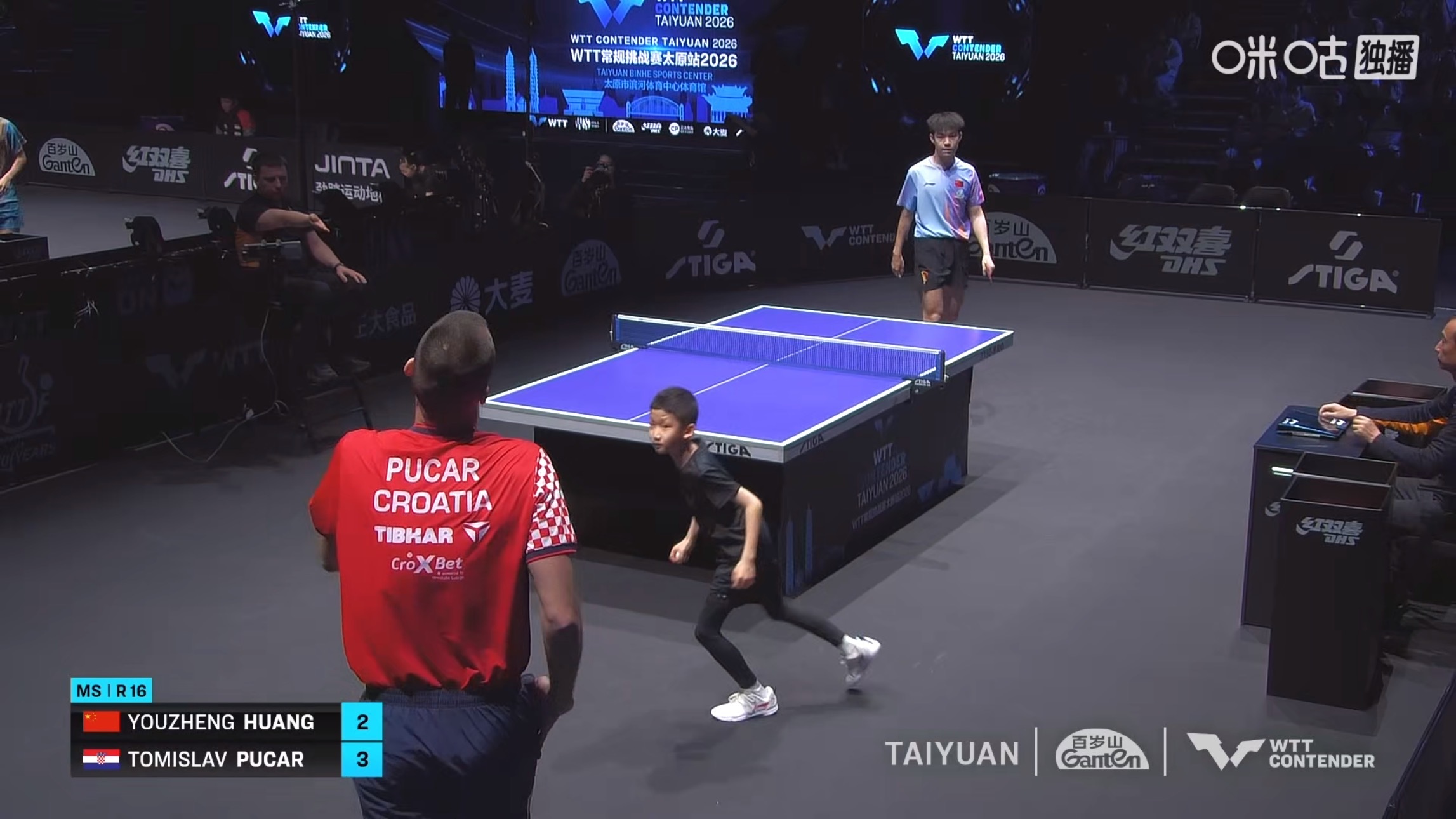 黄友政2比3普卡(11-7，3-11，4-11，12-10，8-11)止步wtt