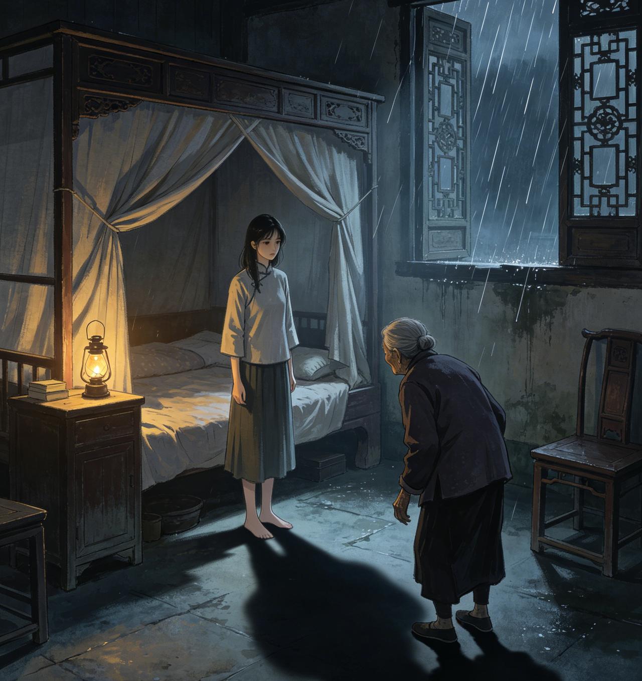 江湖怪谈•荒诞志211《借命的影子》
内容：湘西老宅里，太奶奶临终前盯着我的影子