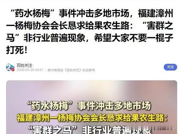 求消费者手下留情前，请会长先给我们消费者一条生路。
药水杨梅事件发酵后，漳州杨梅